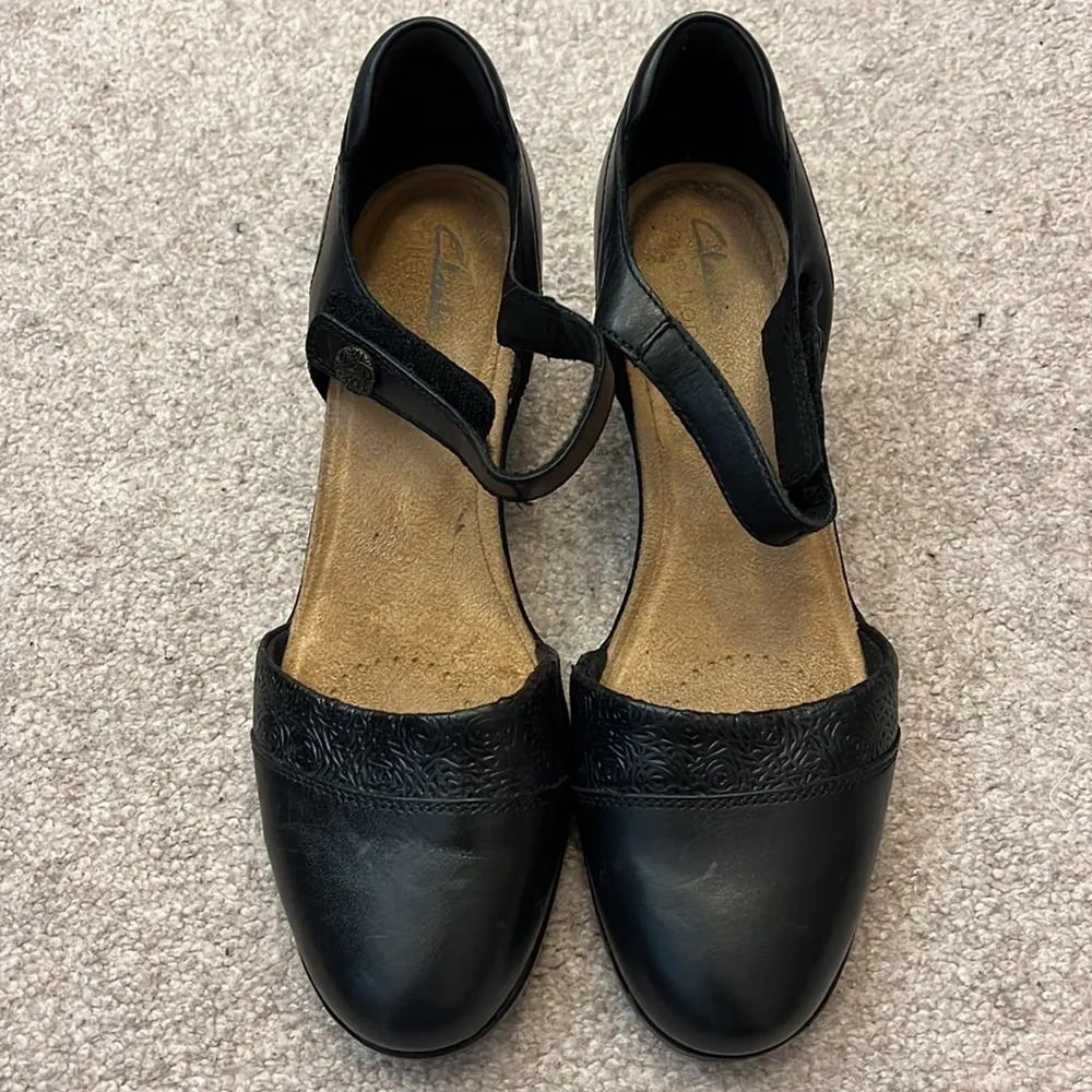 Clarks Womens Emily 2 Ketra Black Women's Shoes Size 8.5